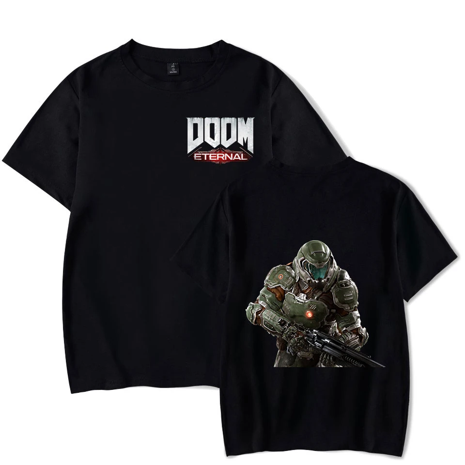 Футболка Game Doom Eternal модная мужская и женская футболка в стиле Харадзюку летняя