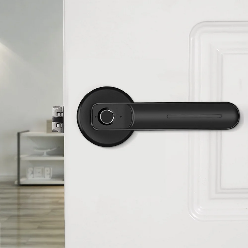 

Zinc Alloy Smart Fingerprint Control Lock Electric Biometric Lock For Indoor Home Wooden Metal Door Mute Safety With Keyhole