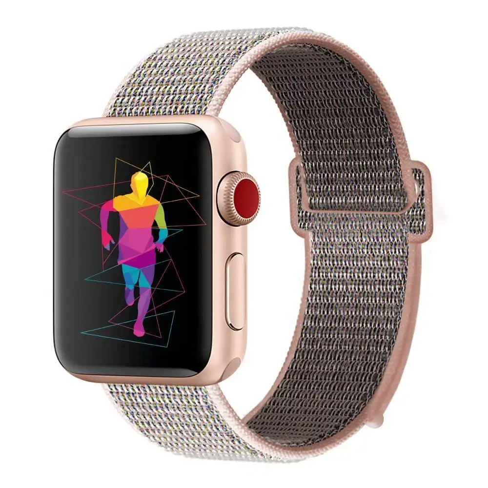 Нейлоновый ремешок для наручных часов Apple Watch 4 серии 3/2/1 38 мм 42 мм из мягкой дышащей ткани, сменный спортивный петля для наручных часов iwatch серии 4 40 мм 44 мм - Цвет ремешка: 28