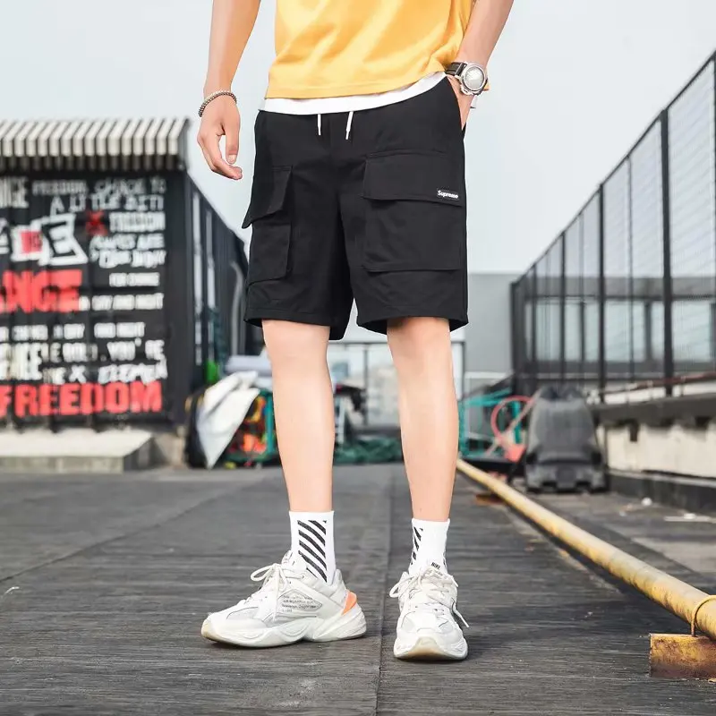 Мужские повседневные шорты с эластичным поясом модные уличные спортивные длиной