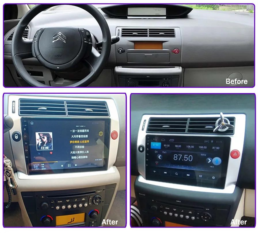 Автомагнитола для Citroen C4 C-Triomphe C-Quatre 2004-2009 мультимедийный плеер с gps-навигацией 2 Гб