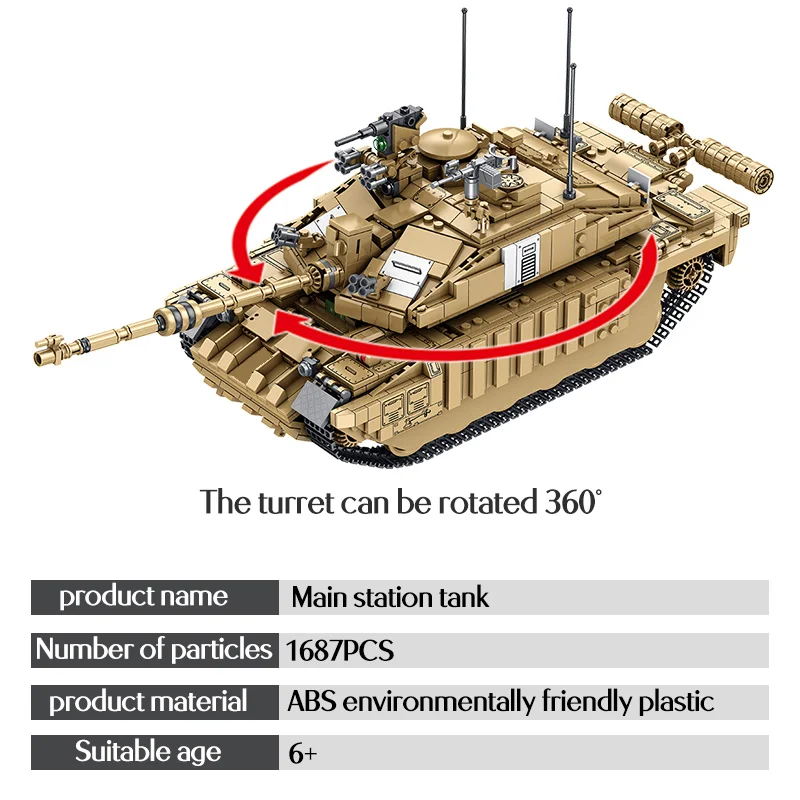 1687 шт. 5 кукол основной боевой танк модель строительные блоки военный Challenger 2 для
