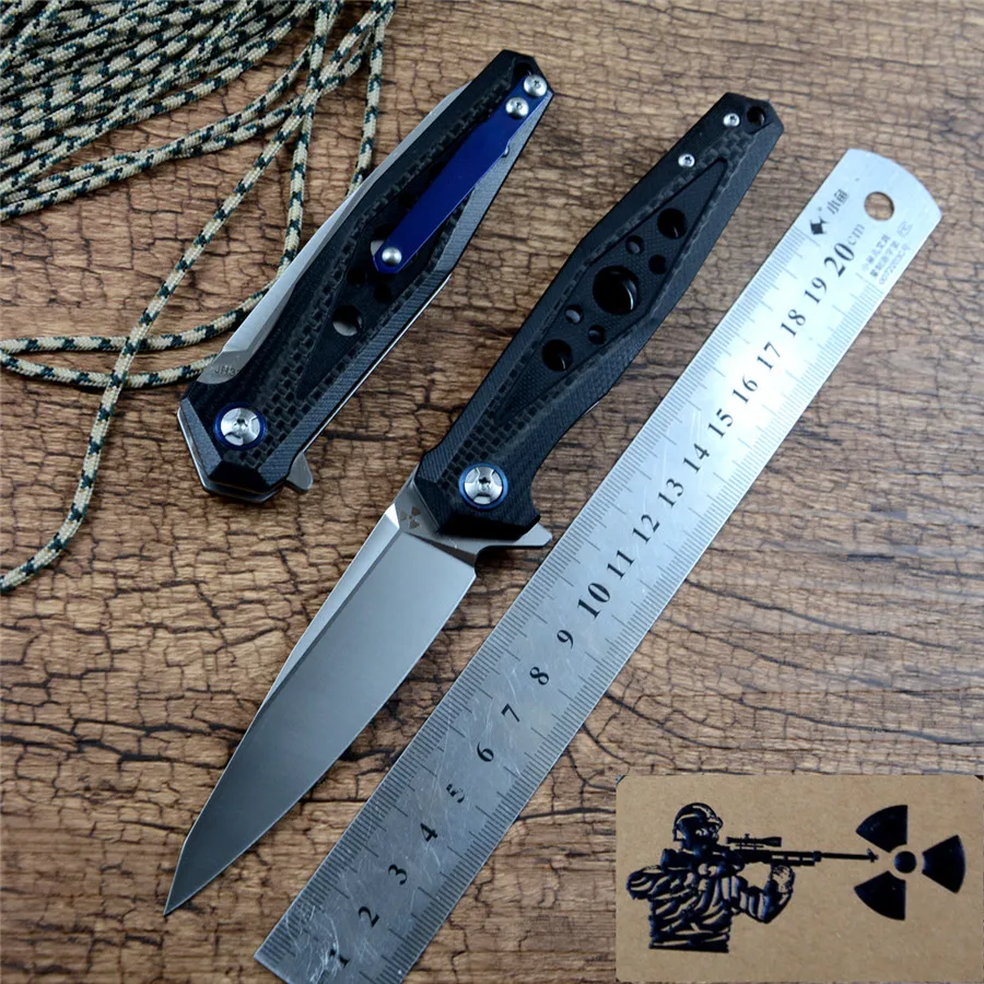 

New Pocket Folding Knives JR3347 D2 blade G10 Carbon fiber Fruit Kitchen Hunting Outdoor EDC knife with pocket clip Jungle Edge