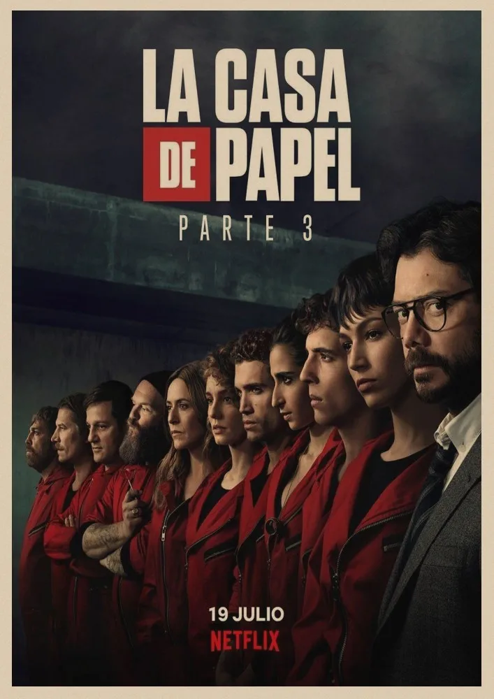 La Каса де Papel деньги Heist плакаты бумага для поделок в стиле ретро искусство стены украшения дома постер фильма - Цвет: 10