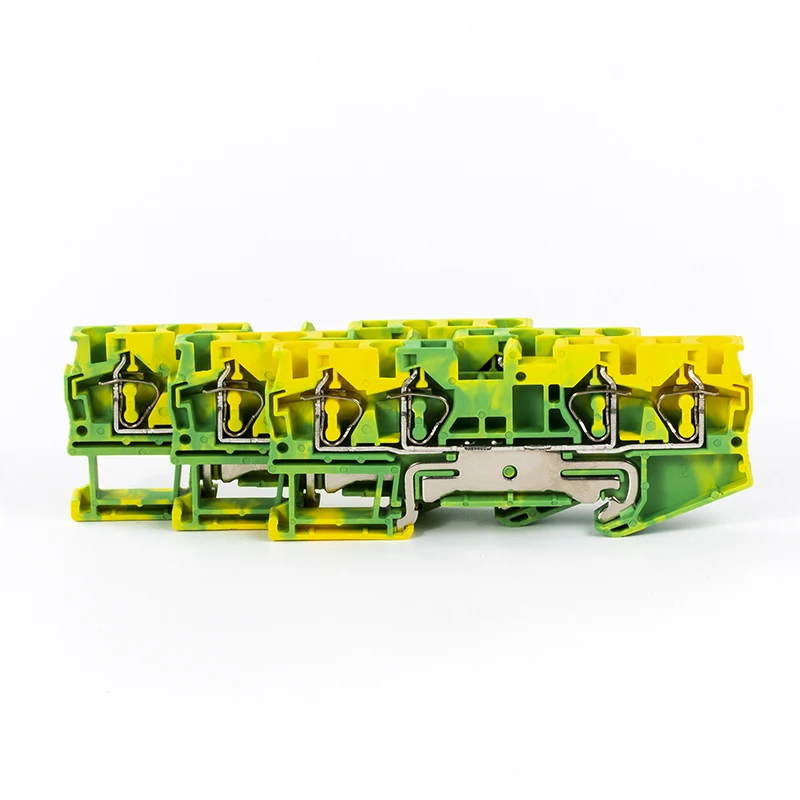 1Pcs ST4-QUATTRO-PE Din Rail Four conductor spring cage terminal block two in out Earthed wire | Обустройство дома