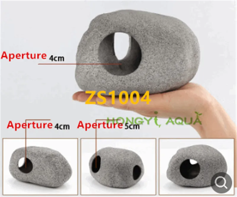 ZS1004 Аквариум для рыбы Ландшафтный глиняный горшок креветки Cixi doging Танк для разведения рыбы гнездо формы рок термометр для аквариума - Color: ZS1004