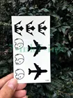 Татуировка переводная Временная водостойкая для мужчин и женщин, тату-наклейка в виде черного самолета, слона, короны, флэш-тату