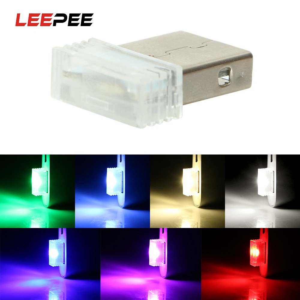 Декоративная автомобильная лампа Mini USB светодиодные атмосферные огни