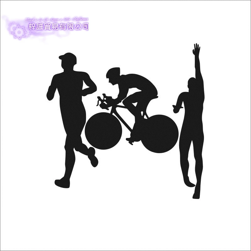 

Triathlon Wall Sticker Decal Swimming Posters Vinyl Wall Decals Decor Mural Triathlon Car Decal