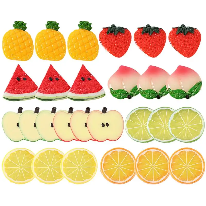 

27PCS Artificial Fruit Decorative Simulated Artificial Fruit Slice Fruit Prop Resin