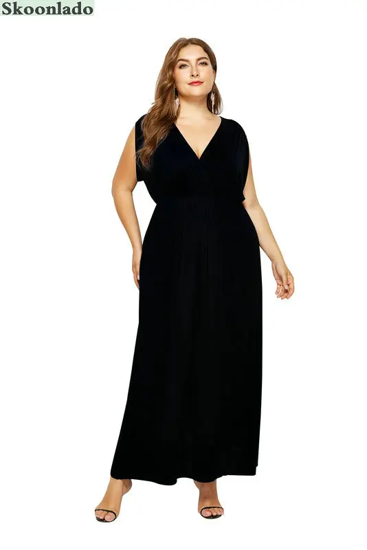 Новейшая модель С глубоким v образным вырезом Хлопковые женские длинные платья с