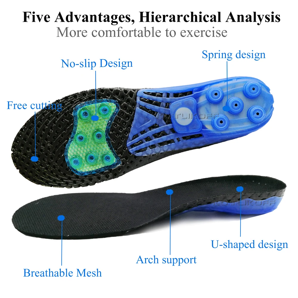 Running Sport Insoles For Shoes Super Shock-Absorbant Silicone Orthopedic Insole Arch Support Foot Pain Relieve Pad Inserts | Обувь
