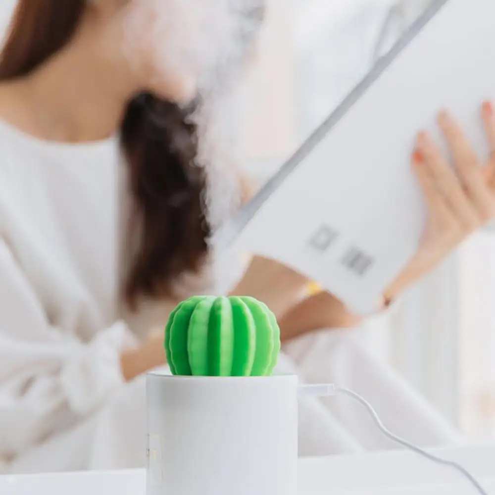 

306B 280ML Cactus USB Mini Humidifier Ultrasonic Aromatherapy Car Humidifier Air Diffuser Mist Maker for Home Office