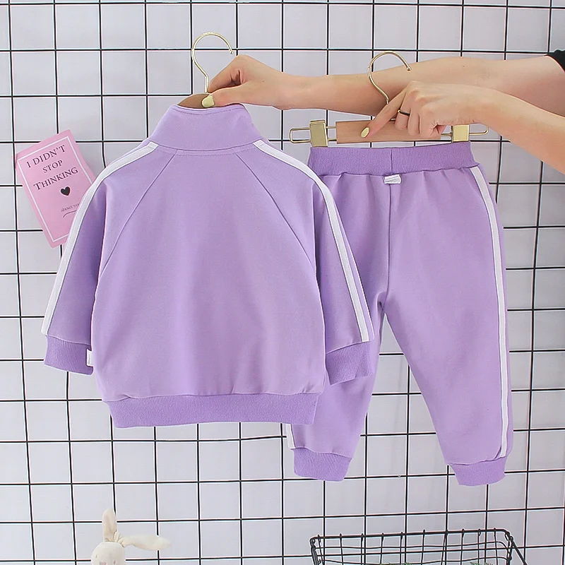 New Spring Autumn Baby Girls Clothes Children Fashion Cotton Jacket Pants 2Pcs/Set Toddler Sports Casual Costume Kids Tracksuits