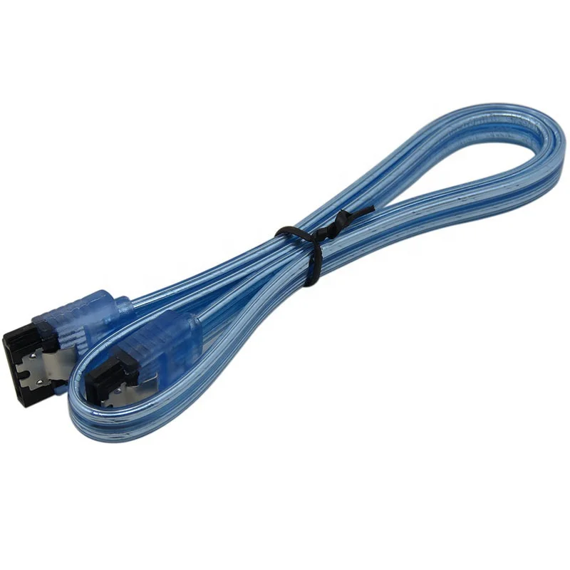 Кабель для передачи данных SATA 3 0 III 1 м прозрачный синий высокоскоростной 6 Гбит/с