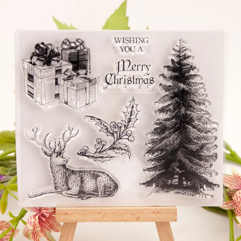 

Clear Stamp for Scrapbooking Transparent Stamps Silicone Rubber Stamps for Card Making DIY Photo Album Decor Christams