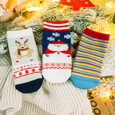 3 пары рождественских носков Детские осенне-зимние утепленные носки для