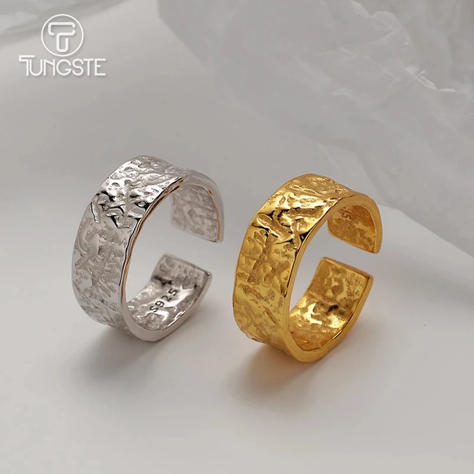 925 пробы серебро открытые кольца на палец для Для женщин женские Нерегулярные