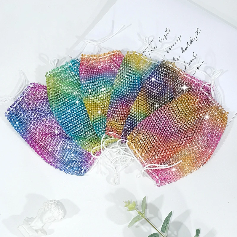 Новинка летние декоративные стразы маска для женщин сетчатая красная лица с