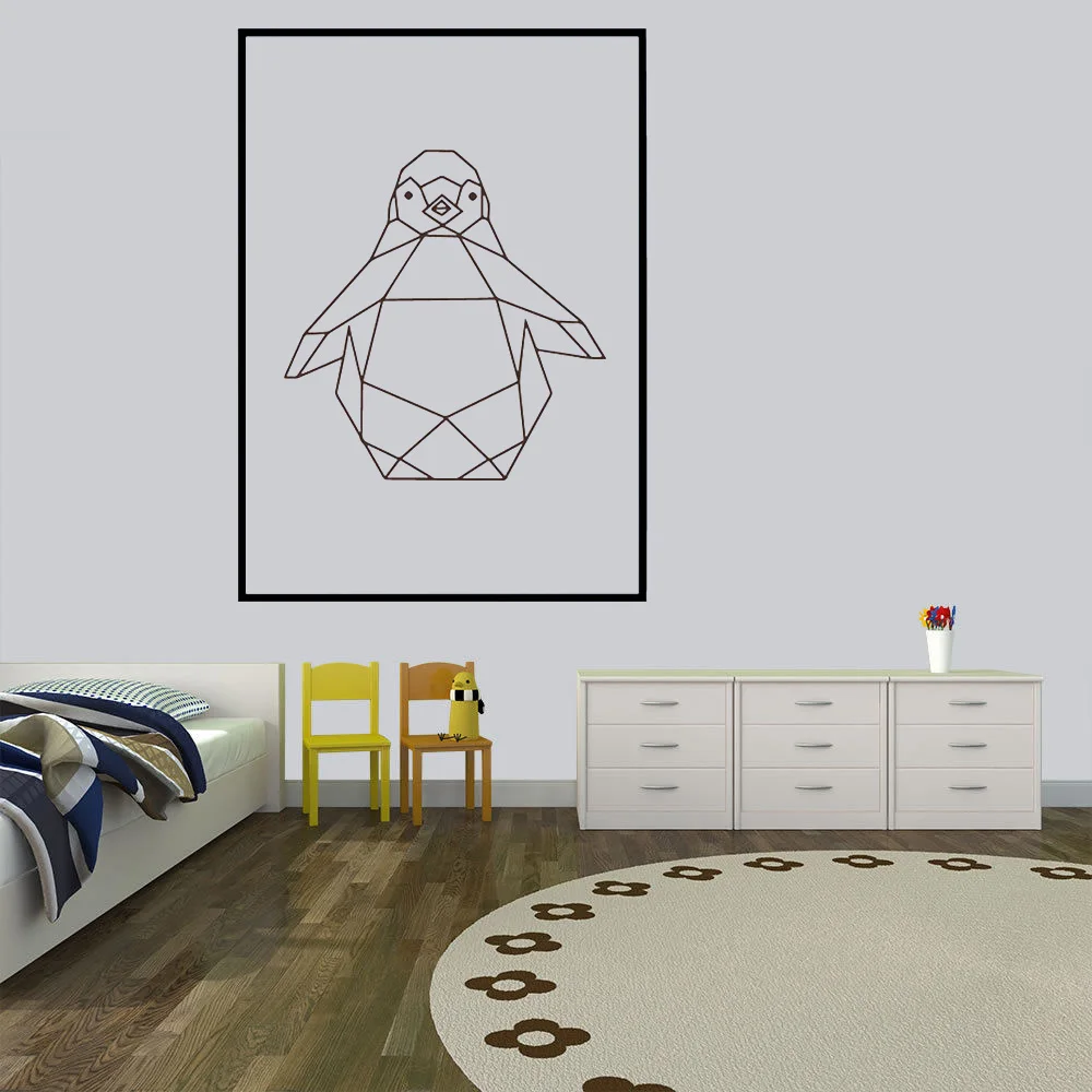 

Мультяшный стиль, геометрия, пингвин, художественная наклейка, водонепроницаемые наклейки на стену для домашнего декора, гостиной, спальни,...