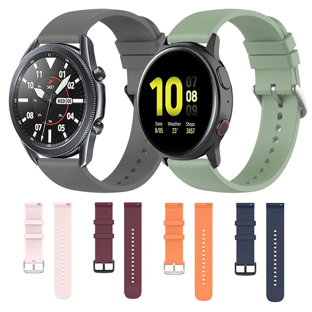 For Samsung Galaxy Watch 3 Silicone Strap 45mm 41mm/Active 2 44mm 40mm Watchband GalaxyWatch 46mm 42mm/S3 Wristband Bracelet