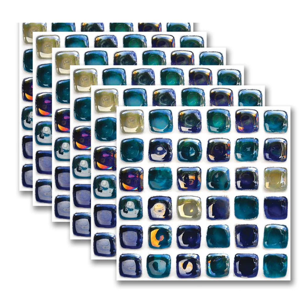 6 PCS Self-adhesive 3D Mosaic Wall Stickers European Simulation Geometric Tile Living Room adesivo de parede | Дом и сад