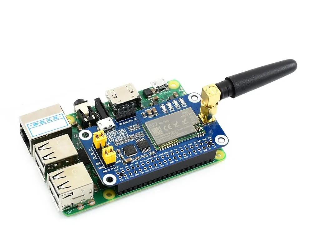 SX1268 LoRa HAT для Raspberry Pi широкополосная модуляция спектра частотный диапазон 433 МГц -