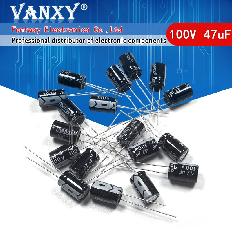 20 шт. высококачественный электролитический конденсатор 100 в 47 мкФ 8*12 мм 8*12|electrolytic