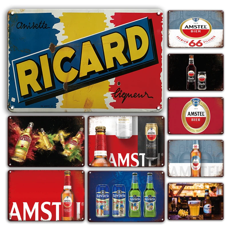 Винтажная металлическая табличка Ricard знак подвал Tiki Bar декор для интерьера ретро