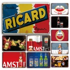 Винтажная металлическая табличка Ricard, знак, подвал, Tiki Bar, декор для интерьера, ретро пивной бренд, жестяной постер, знак, картины, украшение на стену, новинка