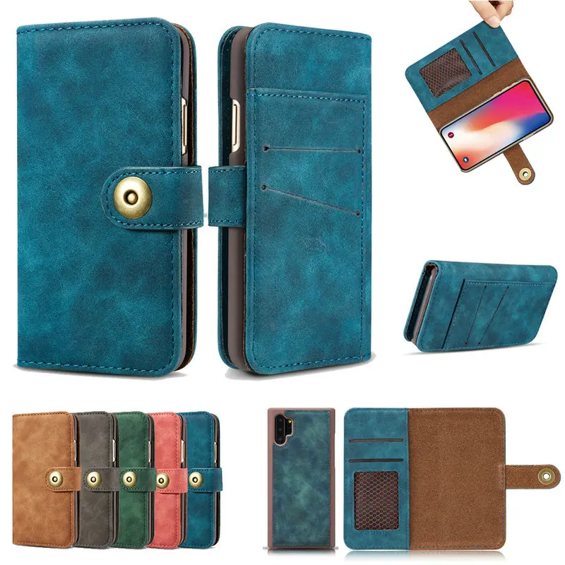 2 в 1 съемный кошелек для Coque Samsung Note 10 Plus чехол S10 5G S9 S8 S7 Edge Flip Etui Galaxy 9 8