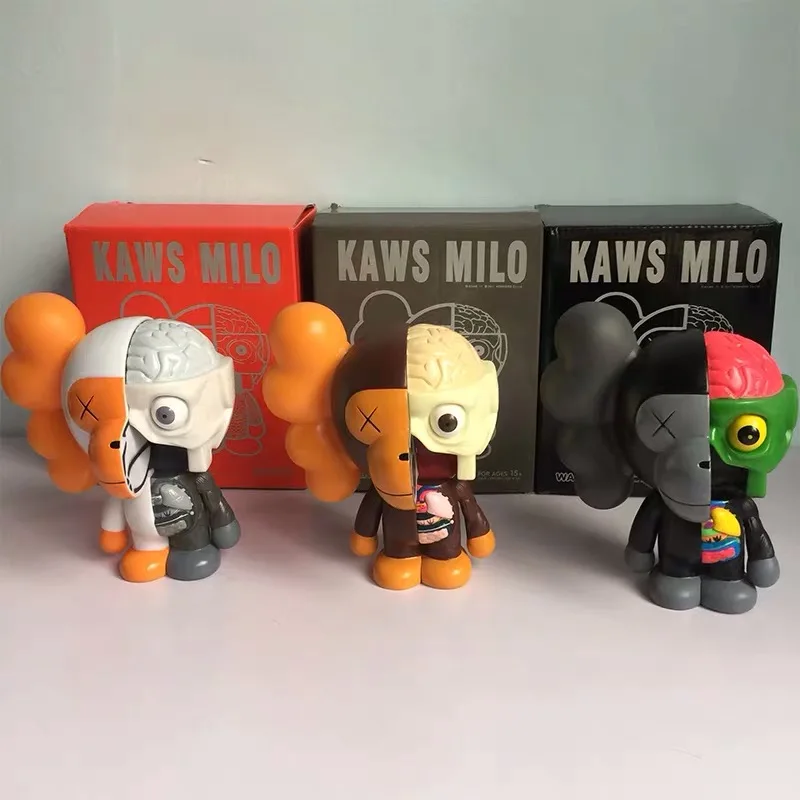 

18cm BAPE milo KAWS Bearbrick BE@BRICK PVC Action Figures Dolls Collectible Models Toys