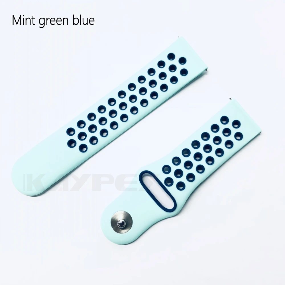 teal blue Красочные Мягкие силиконовые часы ремешок для Xiaomi Huami Amazfit Pace дышащий браслет Сменные браслеты 22 мм ремешок - Цвет: teal blue