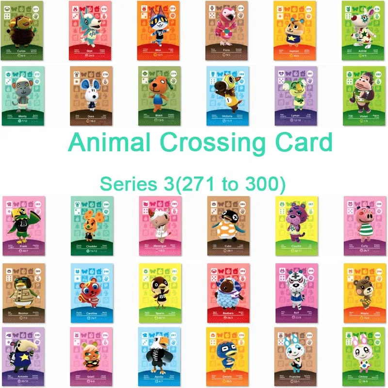 Карточная карта Amiibo серии 3 для игр Ns Rosie Switch Welcome Leaf (271-300) | Безопасность и защита