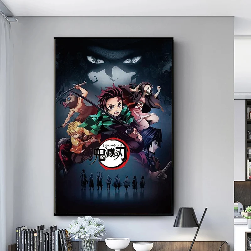 

Japanese Anime Demon Slayer : Kimetsu no Yaiba Kamado Tanjirou Kamado Nezuko Canvas Posters Wall Hanging Pictures Home Decor