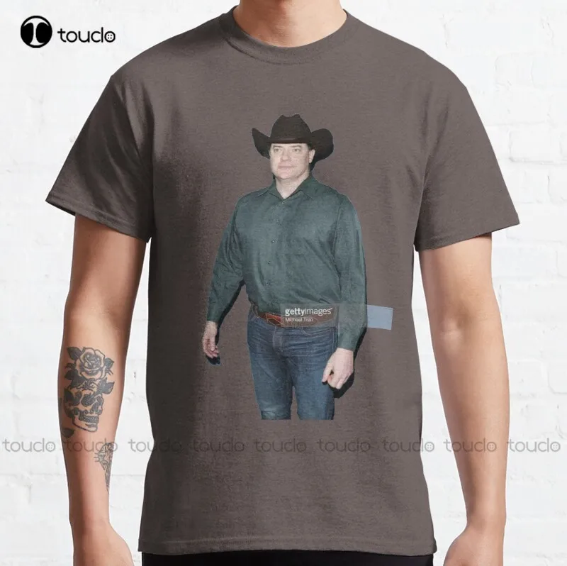 

New Brendan Fraser Cowboy Classic T-Shirt Girls Uniform Shirts Cotton Tee Shirt S-5Xl