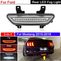 3 in 1 clear lens led rear tail fog lamp with rear brake lights and reversing light for ford mustang 2015 2016 2017 2018