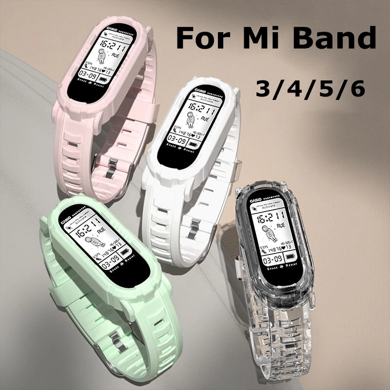 Браслет для Xiaomi Mi Band 5 6 прозрачный ремешок часов &quotледник&quot наручных mi band 4/5