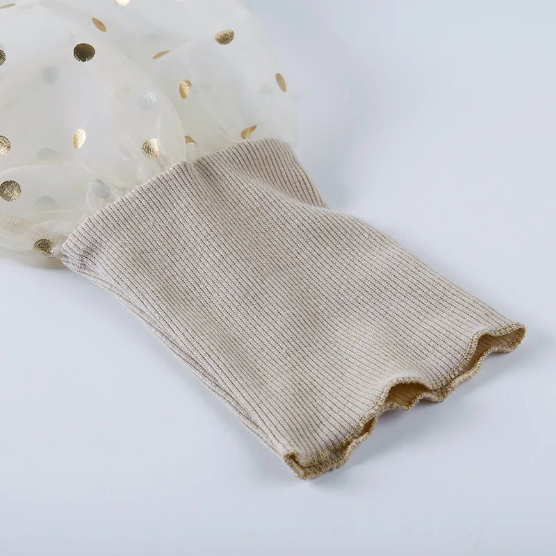 

Fashion Mesh Puff Sleeve Turtleneck Blouse Women Blusas 2020 Spring Summer Lace Long Sleeve Sequin Skinny Knitting Crop Top