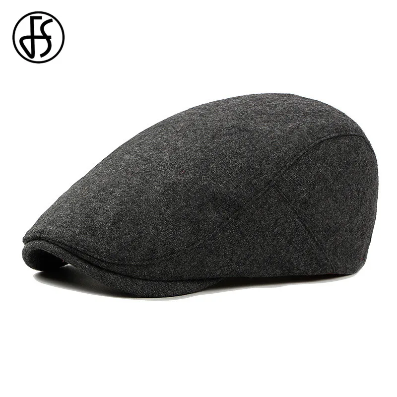 Dark Grey beret FS, модные хлопковые черные береты, шапки, винтажные, Осень-зима, головные уборы для мужчин и женщин, Повседневная плоская шляпа, таксистка,, Chapeau Homme - Цвет: Dark Grey beret