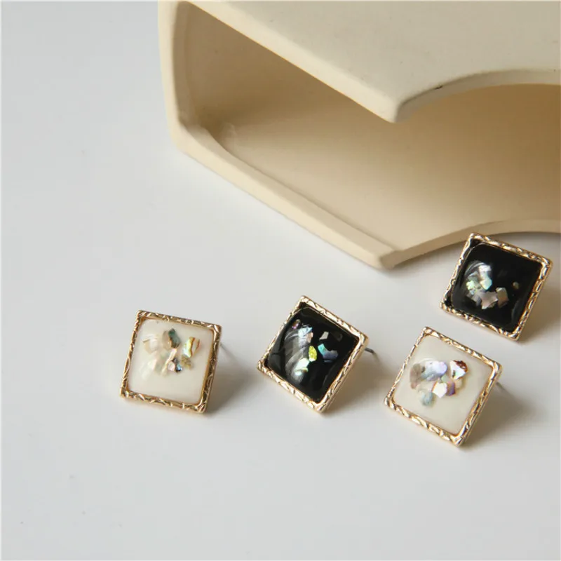 MuHan Мода s925 Серебряные серьги в виде капли масла металлические ретро квадратные