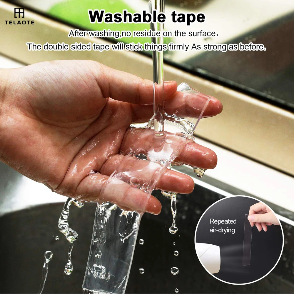 

5m/10m Nano Magic Double Tape Transparent Sided NoTrace Reusable Waterproof Adhesive Strong Wall stickers For Bathroom kitchen