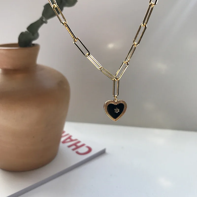 

S925 Silver Korean Fashion Trend Gold Six Pointed Star Natural Agate Love Personality Necklace