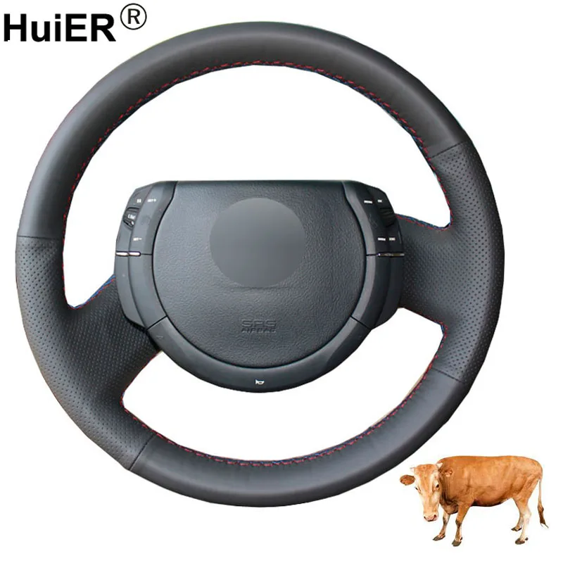 

Hand Sewing Car Steering Wheel Cover Volant Top Cow Leather Funda Volante For Citroen Triumph C4 2005 2006 2007 2008 2009 2010