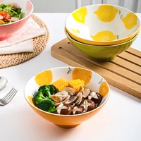 1 2l fruit design ceramic soup bowl kitchen noodle salad pasta bowl microwave dishwasher safe