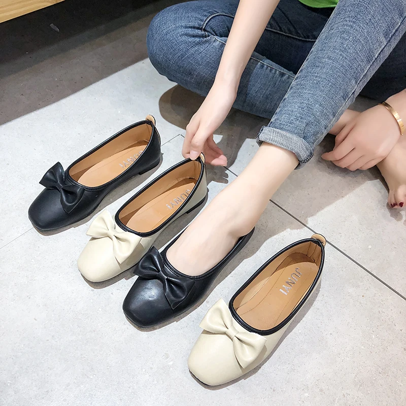 

Shallow Mouth Grandma Shoes Female Footwear Autumn Casual Sneaker Soft Square Toe Women's Moccasins All-Match Modis Elegant Low