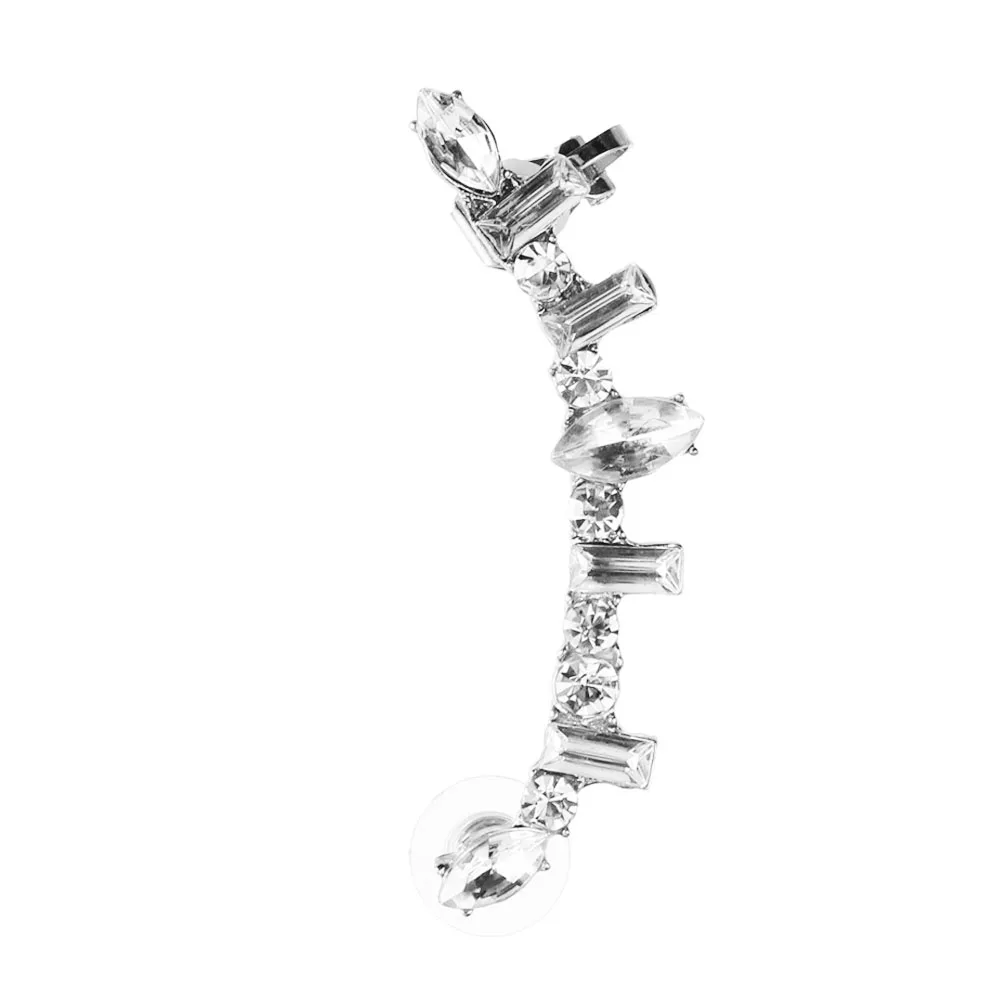 

Серьги-клипсы с кристаллами в новом стиле для девочек и женщин, модные серьги-Каффы