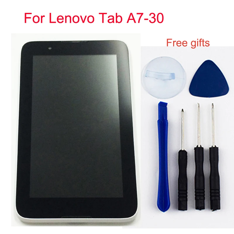 Белый для lenovo Tab A7-30 A3300 A3300T A3300-GV A3300-HV ЖК-дисплей монитор+ сенсорный экран дигитайзер панель сборка+ рамка