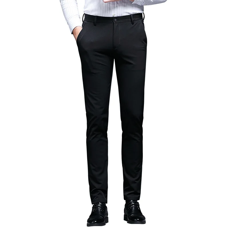 

Business casual trousers men's non-iron stretch slim suit trousers thick young professional formal wear trousers men