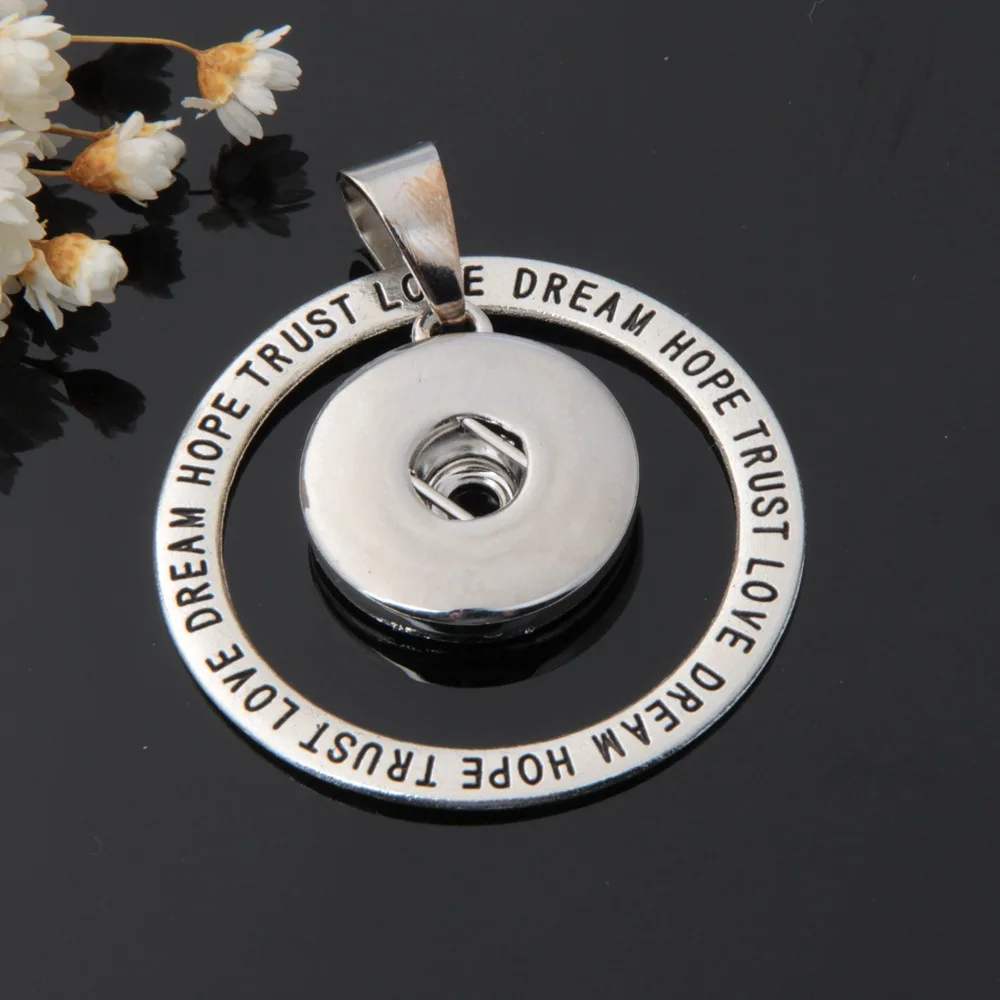 Круглый кулон с кнопкой-застежкой 18 мм для домашнего изготовления надписей